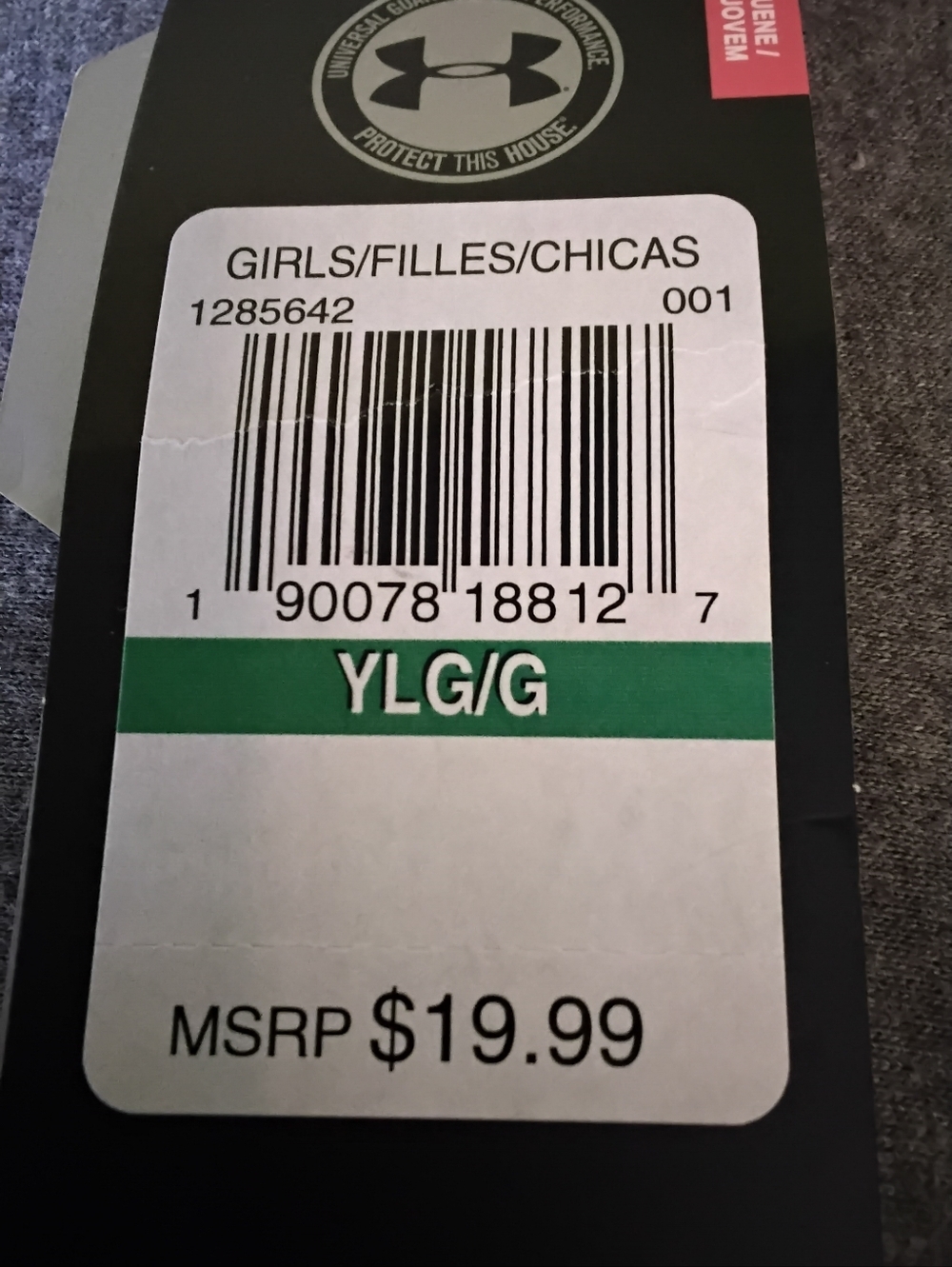NWT Under Armour Girls Sports Bra Sz YLG Black White HeatGear - Picture 4 of 4
